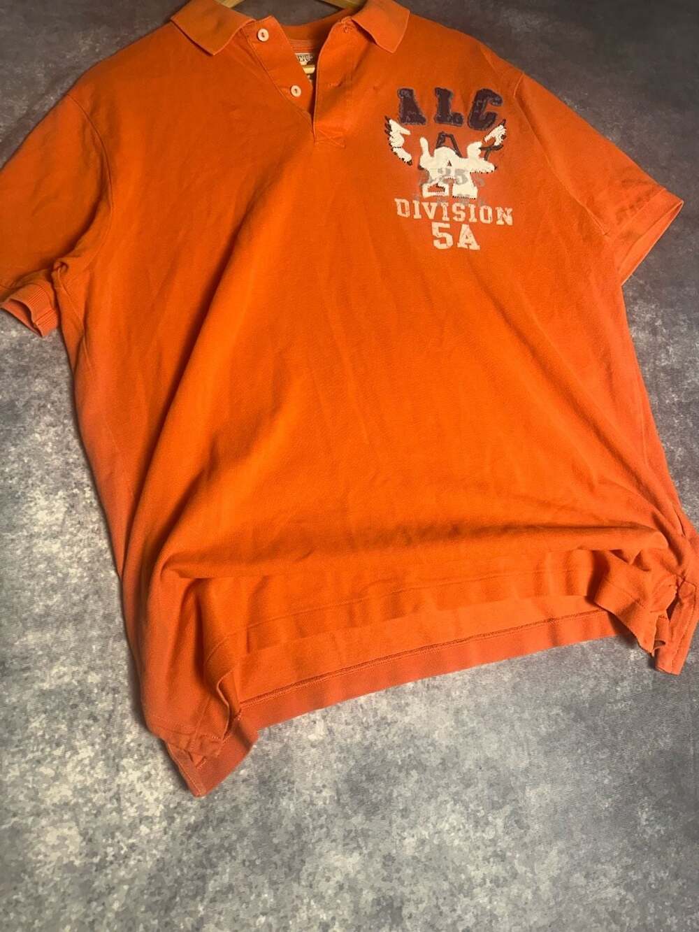 American Living Orange Polo Shirt with Crest Logo Applique XL